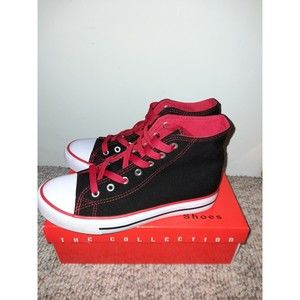 Red and Black Sport Shoes by The Collection. Size 8 fit like a 7